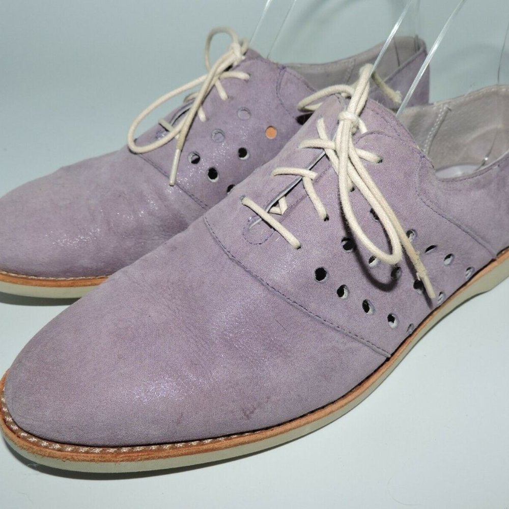 Johnston & Murphy Oxford Lace Up Shoes Leather Lilac Women's Size 7 M